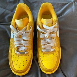 Nike Air Force ones yellow low top